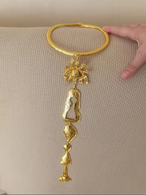 New Exaggerated Breastplate Long Pendant Accessory CODE: KAR5397