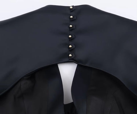 New Fashionable Balloon Long Sleeve Commute Short Dress CODE: KAR5399