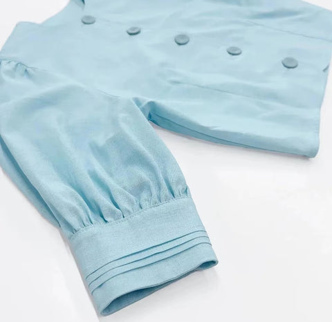 New Puff Sleeve High Waist Mini Skirt Set CODE: KAR5400