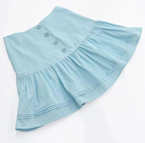 New Puff Sleeve High Waist Mini Skirt Set CODE: KAR5400
