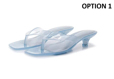 New Square Toe Kitten Heel Flip Flop CODE: KAR5406