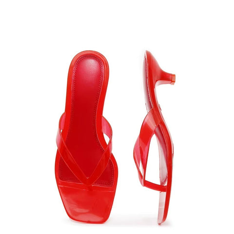 New Square Toe Kitten Heel Flip Flop CODE: KAR5406