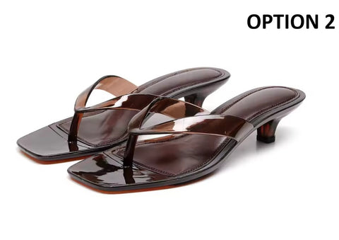 New Square Toe Kitten Heel Flip Flop CODE: KAR5406