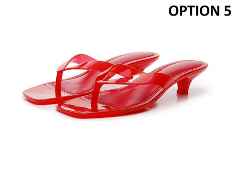 New Square Toe Kitten Heel Flip Flop CODE: KAR5406