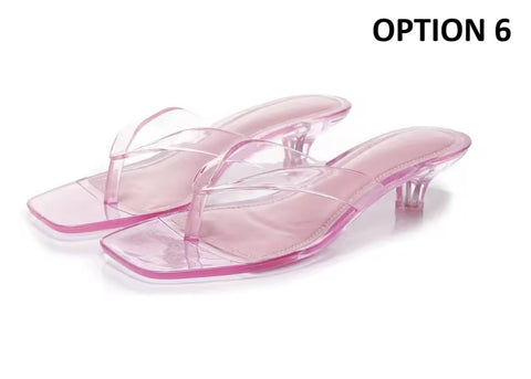 New Square Toe Kitten Heel Flip Flop CODE: KAR5406