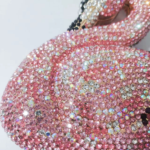 Swan Shaped Crystals Rhinestone Metal Clutch Party Handbags CODE: KAR5409