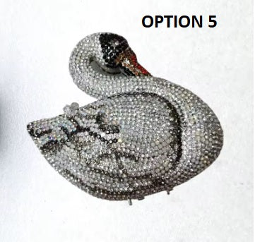 Swan Shaped Crystals Rhinestone Metal Clutch Party Handbags CODE: KAR5409