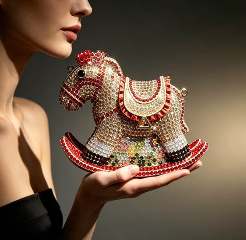 New rocking horse diamond-encrusted clutch bag CODE: KAR5410
