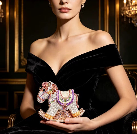 New rocking horse diamond-encrusted clutch bag CODE: KAR5410