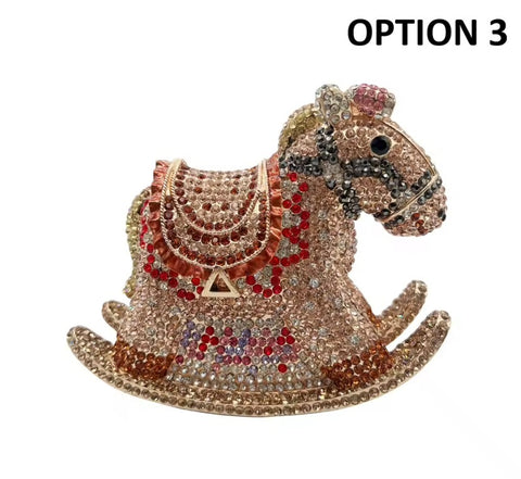 New rocking horse diamond-encrusted clutch bag CODE: KAR5410