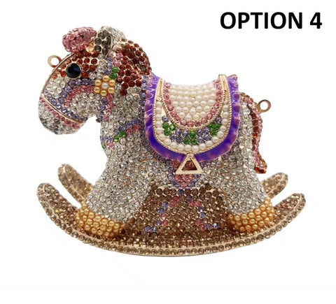 New rocking horse diamond-encrusted clutch bag CODE: KAR5410