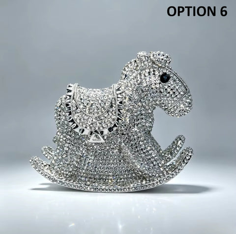 New rocking horse diamond-encrusted clutch bag CODE: KAR5410
