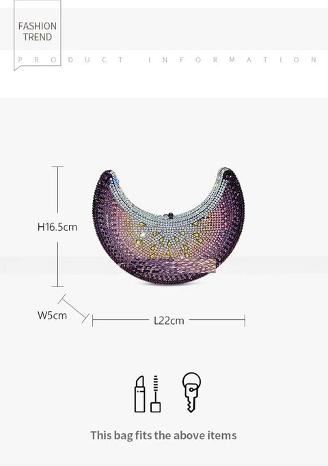 New Moon Shaped Luxury Designer  Handbag CODE: KAR5411