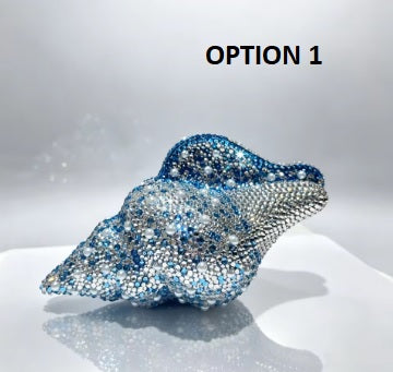 New Conch Shape Crystal Bling Rhinestone Metal Purses Unique Handbag CODE: KAR5412