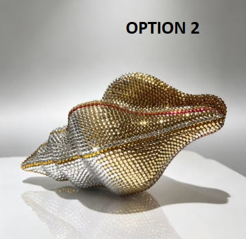 New Conch Shape Crystal Bling Rhinestone Metal Purses Unique Handbag CODE: KAR5412