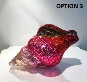 New Conch Shape Crystal Bling Rhinestone Metal Purses Unique Handbag CODE: KAR5412