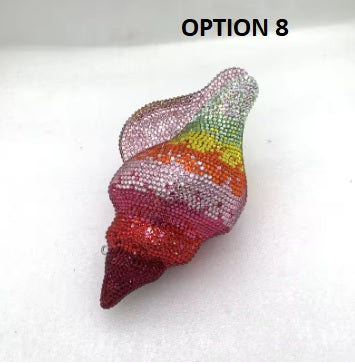 New Conch Shape Crystal Bling Rhinestone Metal Purses Unique Handbag CODE: KAR5412
