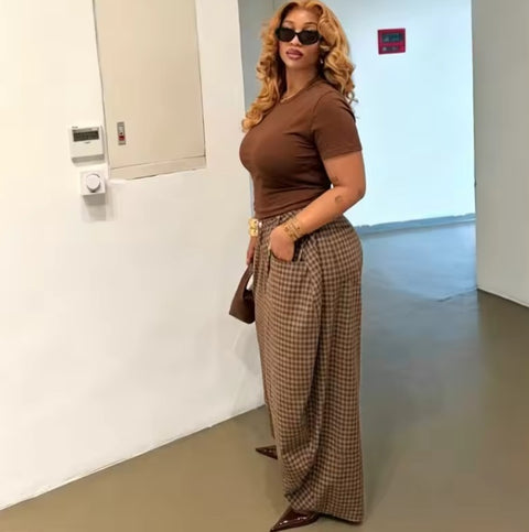New High Waist Straight Casual Loose Wide Leg Long Pant CODE: KAR5415