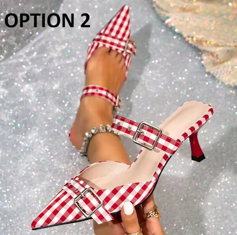 New Fashion Bow Closed-Toe Designer Heels CODE: KAR5418
