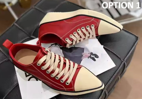 New Pointed Toe Calf Height-increasing Casual Sneakers CODE: KAR5420