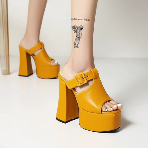 New Punk Goth Platform Buckle Sexy Lady Pumps High Heels Sandals CODE: KAR5422