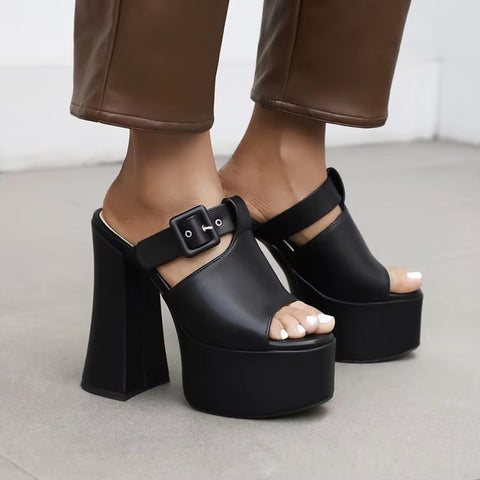New Punk Goth Platform Buckle Sexy Lady Pumps High Heels Sandals CODE: KAR5422