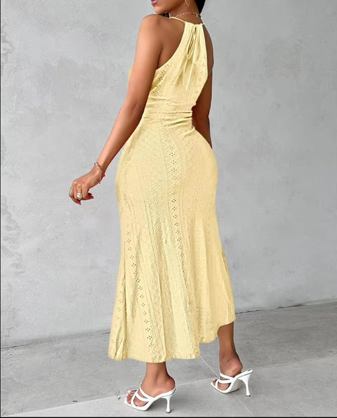 New Elegant Sleeveless Printed Dress CODE: KAR5423