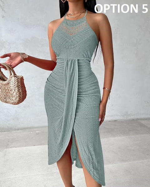 New Elegant Sleeveless Printed Dress CODE: KAR5423