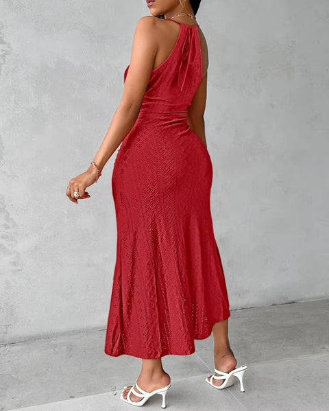 New Elegant Sleeveless Printed Dress CODE: KAR5423