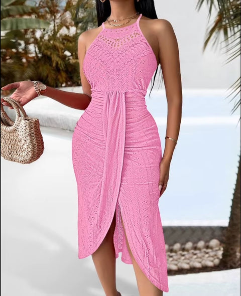 New Elegant Sleeveless Printed Dress CODE: KAR5423