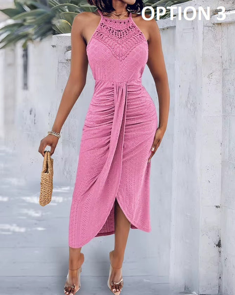 New Elegant Sleeveless Printed Dress CODE: KAR5423