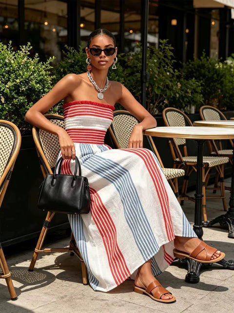 New Sexy Striped Sleeveless A-Line Casual Dress CODE: KAR5426