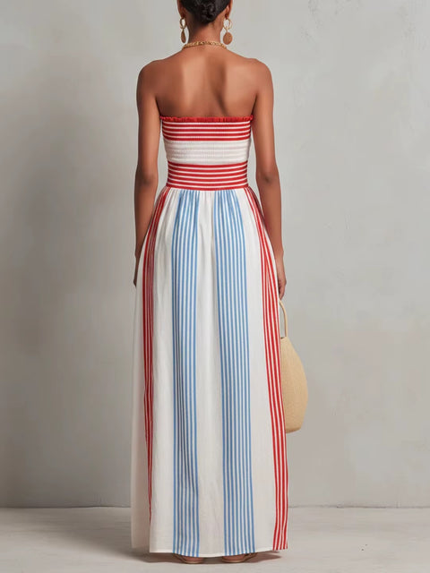 New Sexy Striped Sleeveless A-Line Casual Dress CODE: KAR5426