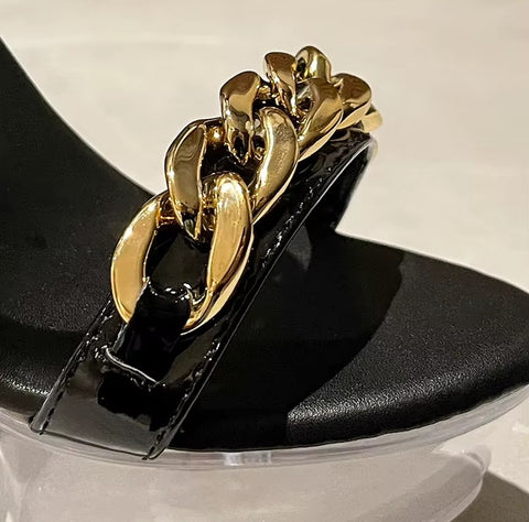 New Metal Buckle Thick Heel Platform High Heels CODE: KAR5431