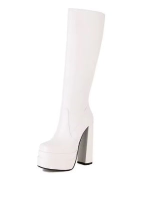 Super High Heels Platform Mid Calf Boots CODE: KAR5432