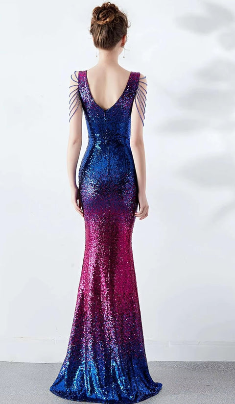 New Sexy Backless Sequin Maxi long Party Dress CODE: KAR5435