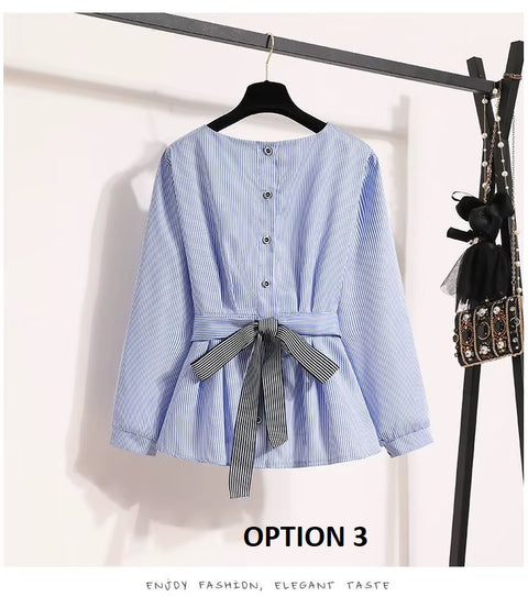 Summer Loose Casual Tops V Neck Bow Knot Short Sleeve Blouse CODE: KAR3727