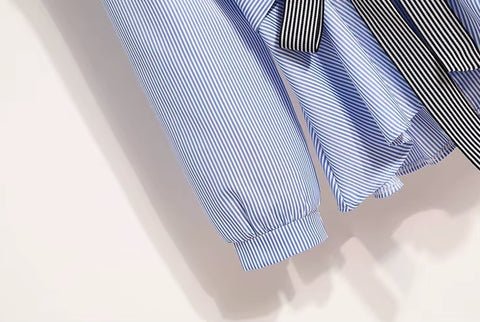 Summer Loose Casual Tops V Neck Bow Knot Short Sleeve Blouse CODE: KAR3727