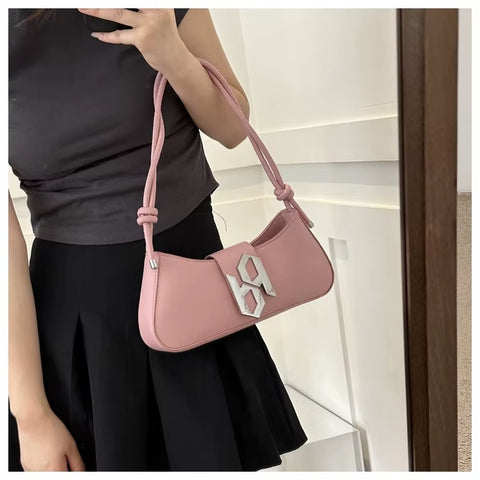 Underarm Handbag Simple Solid Color Retro Shoulder Designer Tote CODE: KAR3733