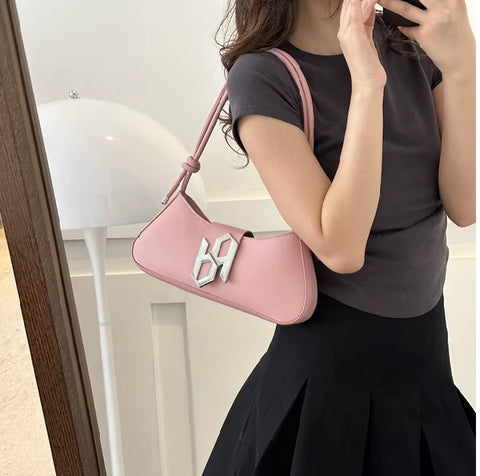 Underarm Handbag Simple Solid Color Retro Shoulder Designer Tote CODE: KAR3733