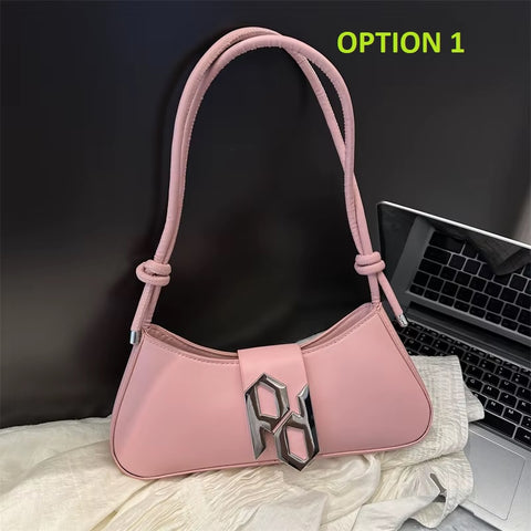 Underarm Handbag Simple Solid Color Retro Shoulder Designer Tote CODE: KAR3733