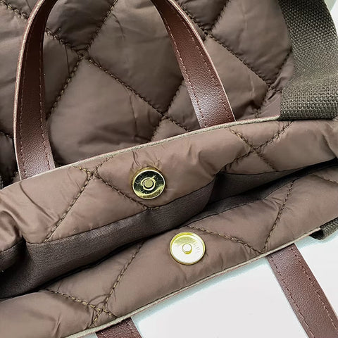 Nylon Puffer Tote Bag with Inner Pocket  Satchel for Work Travel CODE: KAR3734