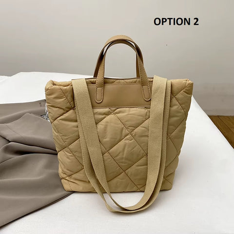 Nylon Puffer Tote Bag with Inner Pocket  Satchel for Work Travel CODE: KAR3734