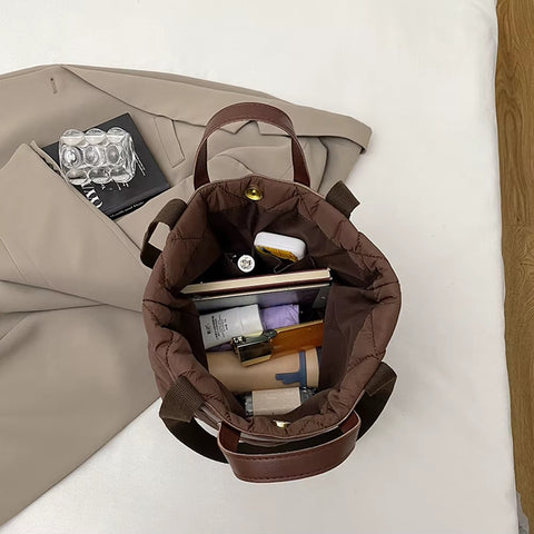 Nylon Puffer Tote Bag with Inner Pocket  Satchel for Work Travel CODE: KAR3734