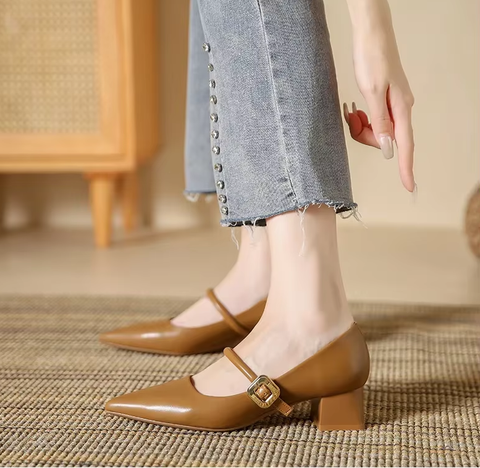 New Fashion Elegant Square Heel Pumps Shoes CODE: KAR3744