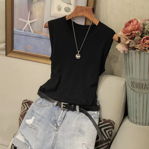Summer Sleeveless Blouse O-neck Blouse Shirt TOP CODE: KAR3747