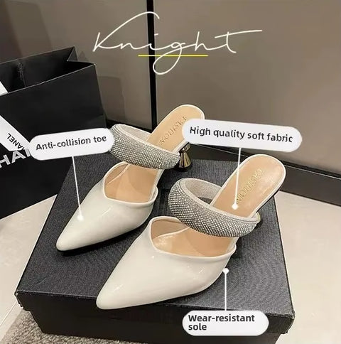 Summer Fine Track Water Diamond Pointed High Heel Plateform Sandal CODE: KAR3751