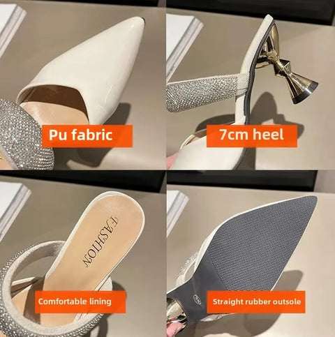 Summer Fine Track Water Diamond Pointed High Heel Plateform Sandal CODE: KAR3751