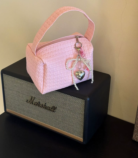 New Woven pattern Handheld makeup toiletry Cosmetics Storage Pouch bag CODE: KAR3754