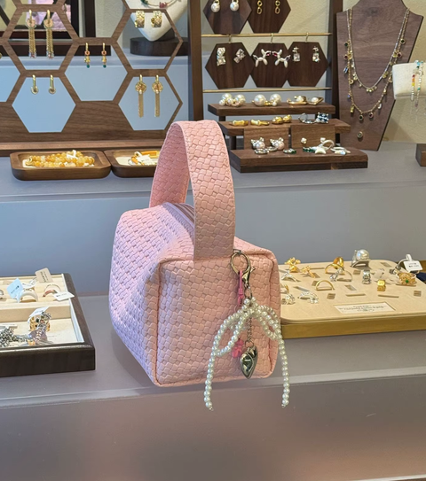 New Woven pattern Handheld makeup toiletry Cosmetics Storage Pouch bag CODE: KAR3754